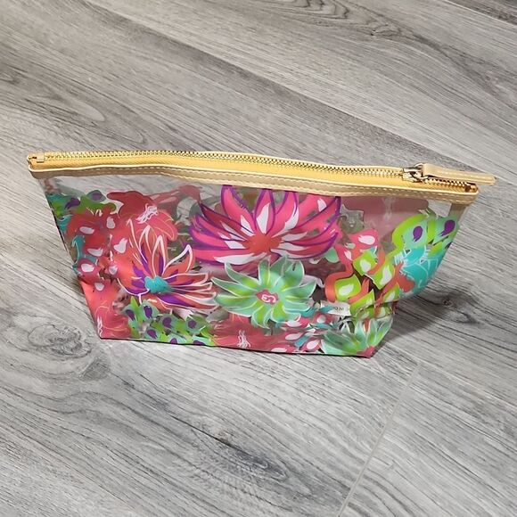 NWOT Simply Southern Clear Floral Travel Clutch Makeup Bag - Picture 5 of 7